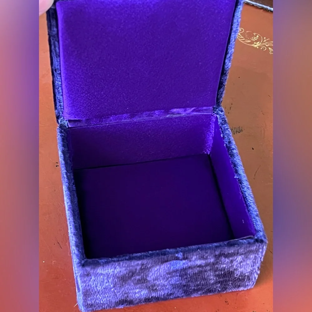 Shakeel's Concepts Purple Embroidered Velvet Jewelry Square Beaded Box